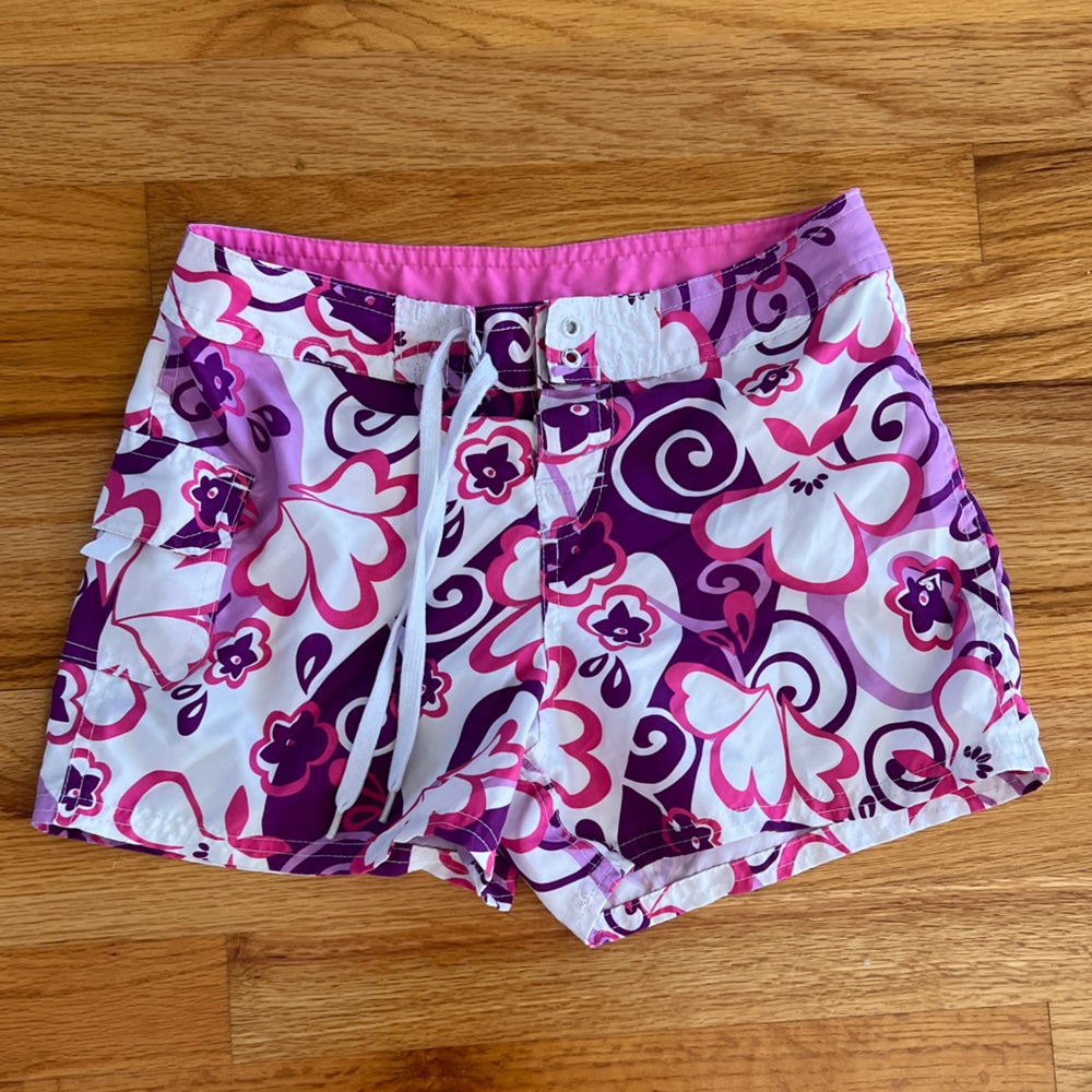 Pink and purple swimming shorts for girl size 8-10